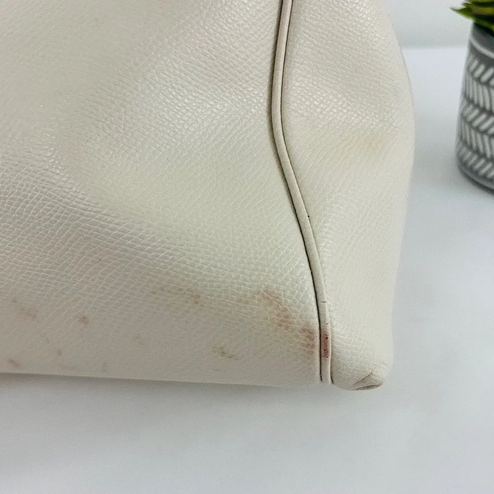 Coach Minetta Ivory Crossgrain Leather Satchel Crossbody Bag F34607